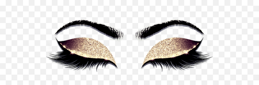 Rose Gold Glitter Makeup Artist Lashes - Gold Glitter Eyelash Logo Png,Eyelashes Png