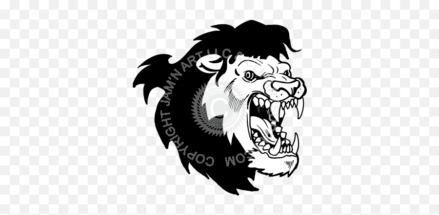 Mean Lion Head Roaring - Illustration Png,Lion Head Logo
