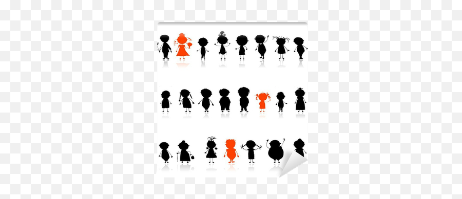Wall Mural People Icon Silhouettes Of Avatar - Pixersus Png,Person Icon Silhouette