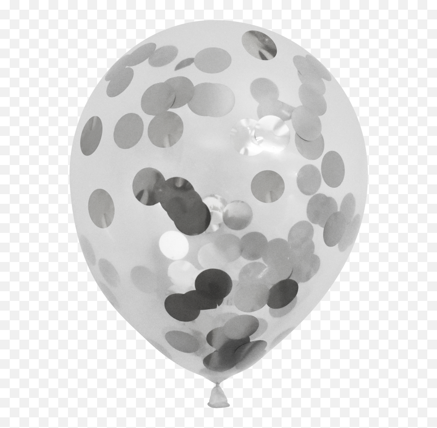 Clear Balloons With Silver Confetti - Round Silver Confetti Balloons Png,Silver Confetti Png