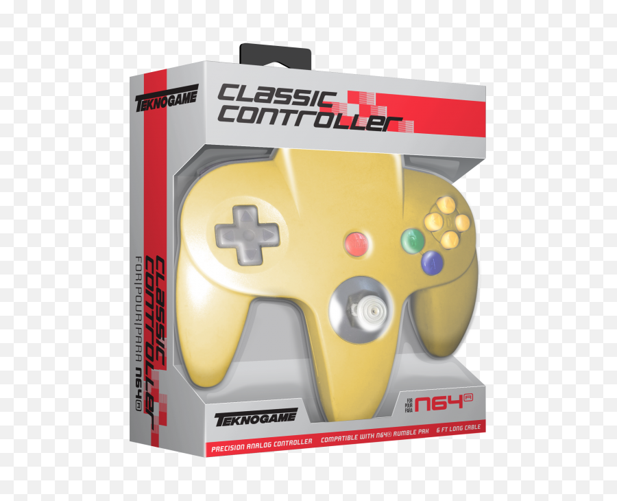 Teknogame N64 Wired Game Controller Yellow For Nintendo 64 System - Teknogame N64 Controller Png,Nintendo 64 Png