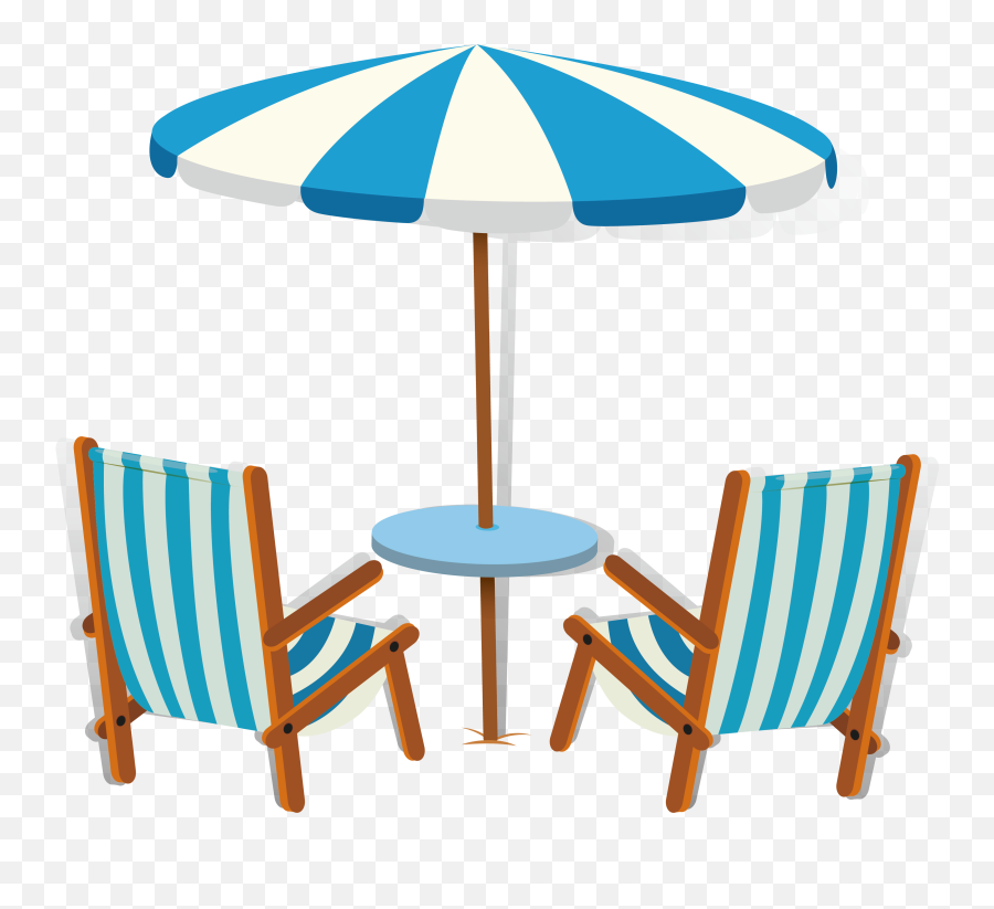 Clipart Umbrella Striped - Beach Chairs And Beach Chairs And Umbrella Png,Beach Chair Png