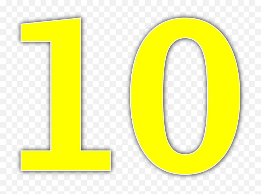 10 Number Png Transparent Images - Number 10 Yellow,10 Png