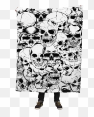 Pile Of Skulls Fleece Blanket - Illustration Png,Pile Of Skulls Png
