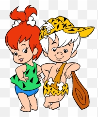 Flintstones Cartoon Characters Clip Art - Pebbles And Bam Bam Costumes Png,Pebbles Png