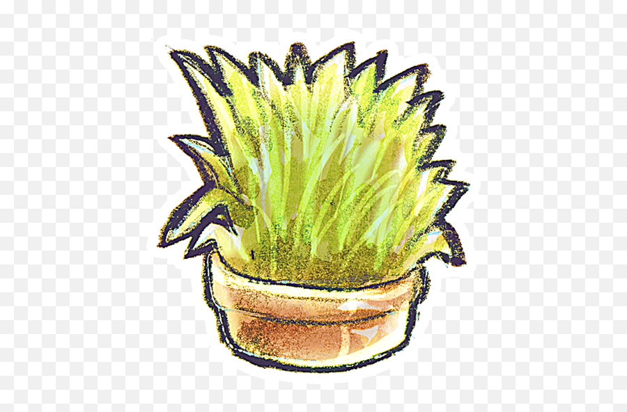 Flowerpot Grass Plant Free Icon Of - Png Crayon Grass,Flower Pot Png