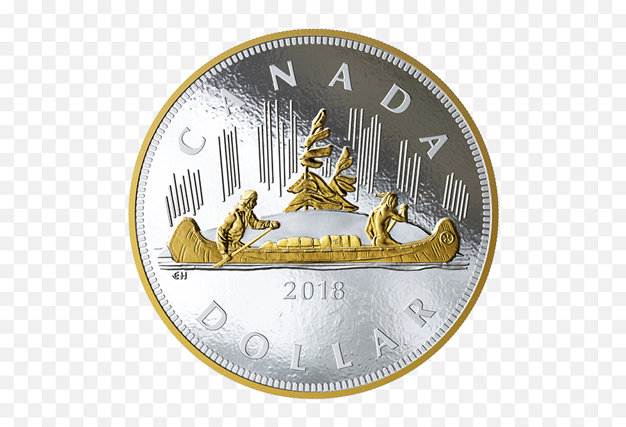 Download Pure Silver One Kilogram Coin - Canadian 1 Dollar Voyageur Canadian Silver Dollar Png,One Dollar Png