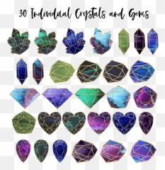 Download Mystical Crystal Gems Clipart Pack - Crystal Full Gemstone Png,Crystals Png