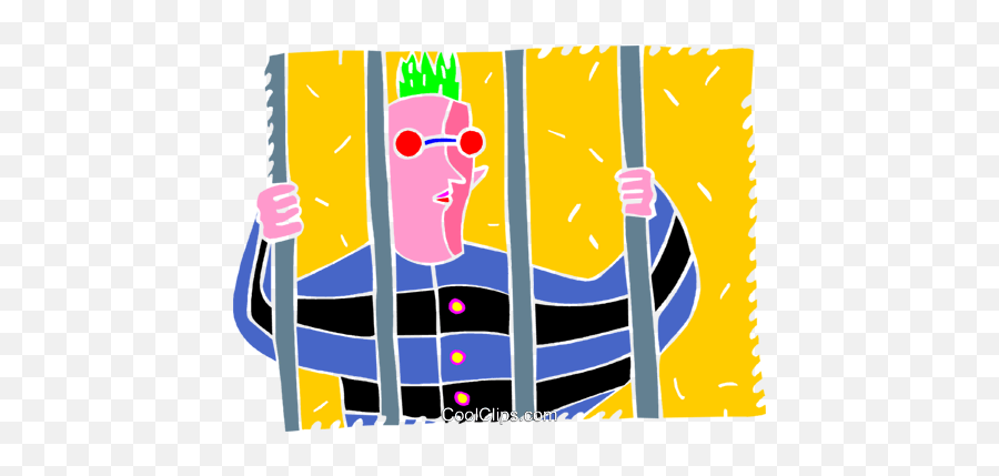 Prisoner Behind Bars Royalty Free Vector Clip Art - Clip Art Png,Prison Bars Png