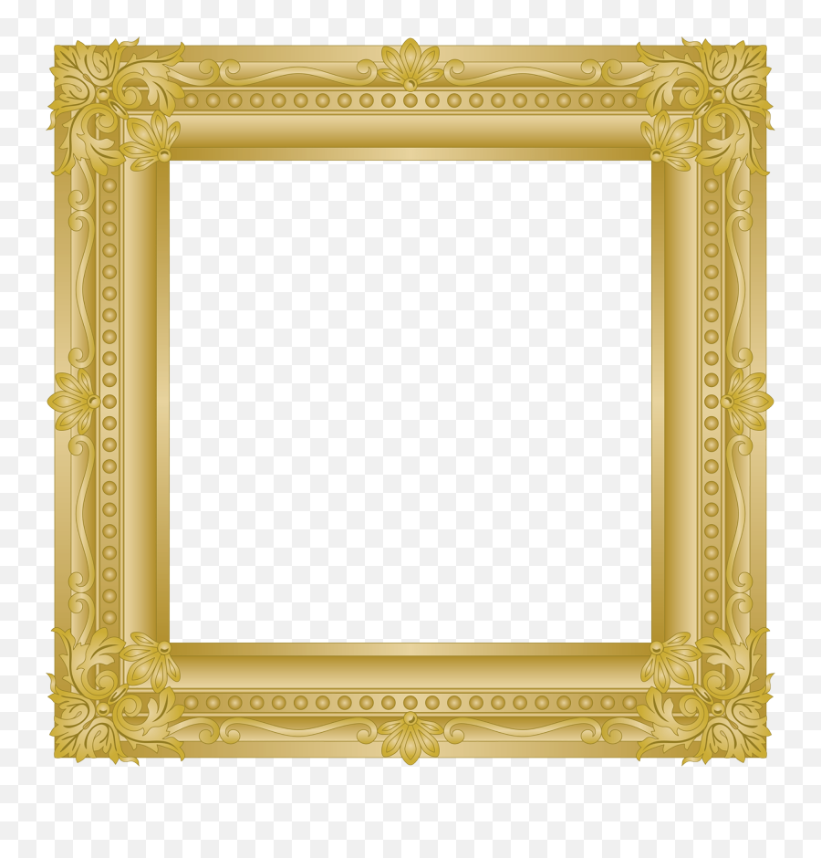 Free Picture Frame Graphics For Craft U0026 Design - Printable Gold Square Frame Png,Gold Frame Transparent Background