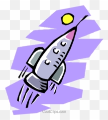 Rocket Ship Flying Through Outer Space Royalty Free Vector - Rocket png