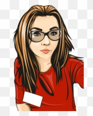 Emotionhairstyleart Png Clipart - Royalty Free Svg Png Cartoon Of A Girl With Glasses,Portrait Png
