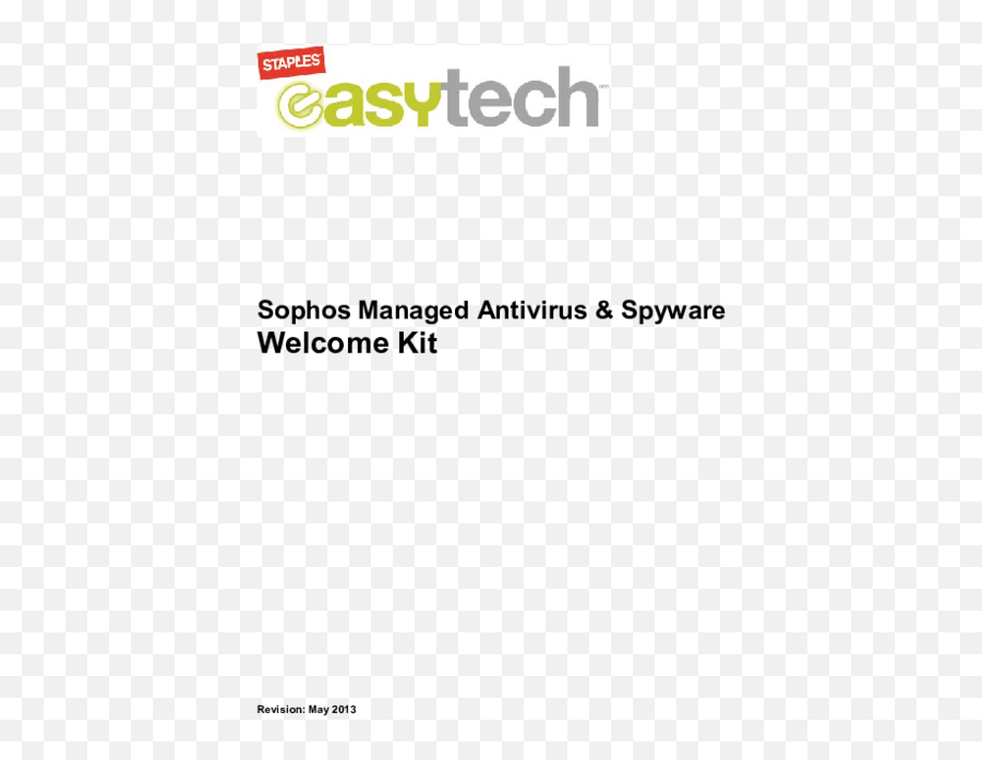 Pdf Staples Sophos Antivirus Welcome Kit Judi Douglass - Staples Easy Tech Png,Sophos Icon