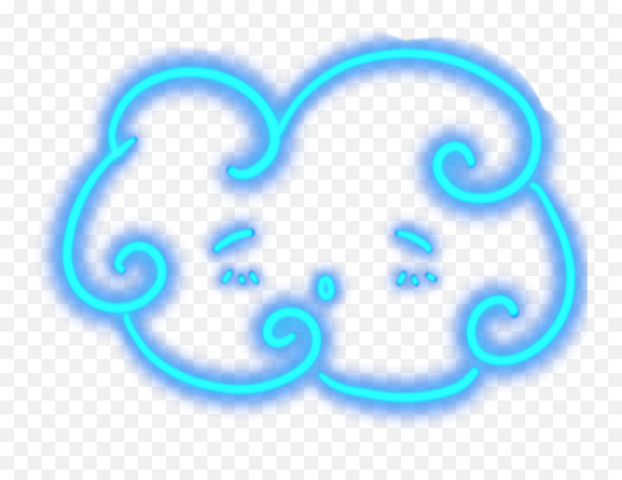 Ftestickers Cartoon Cloud Aesthetic Neon Luminous Blue - Heart Png,Cartoon Cloud Transparent