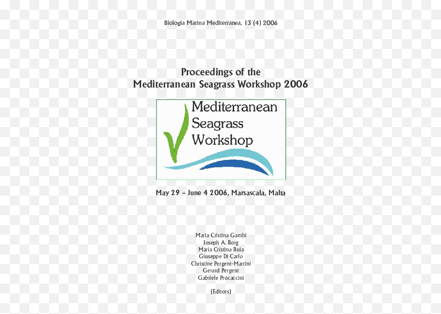 Pdf Proceedings Of The Mediterranean Seagrass Workshop 2006 - Vertical Png,Aquabot Icon Xi