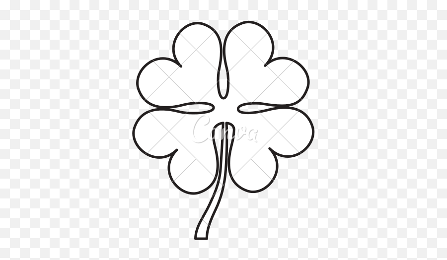 Download Clover Leaf Isolated Icon - Line Art Png Image With Girly,Black Clover Icon