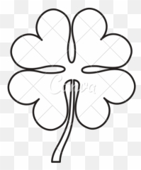 Download Clover Leaf Isolated Icon - Line Art PNG Image with Girly