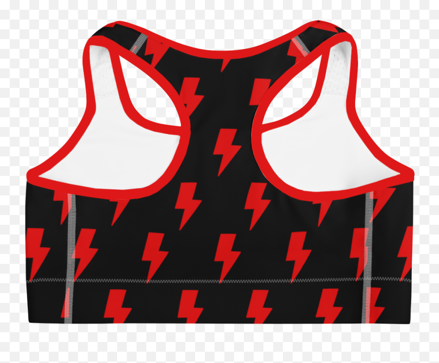 Black U0026 Red Lightning Bolts Sports Bra - Sports Bra Png,Red Lightning Transparent