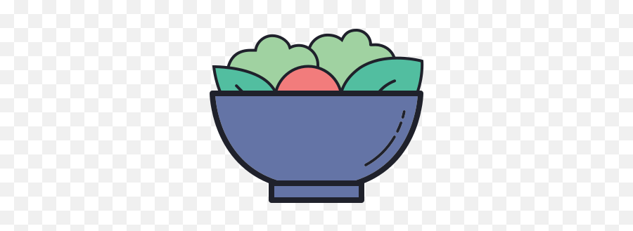 Salad Icon In Color Hand Drawn Style Png
