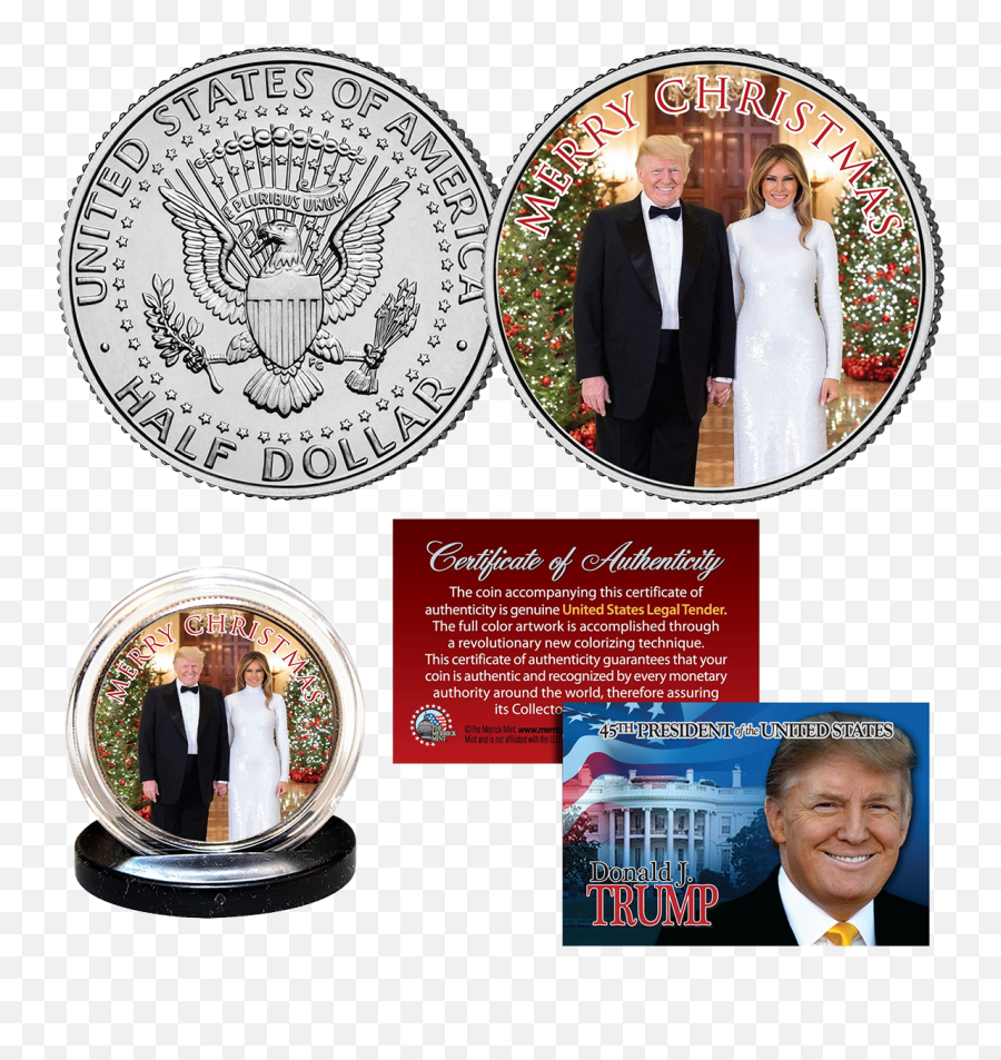 Donald Melania Trump 2019 Christmas - Trump And Reagan Coins Png,Melania Trump Png