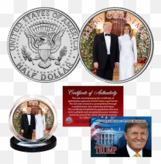 Donald Melania Trump 2019 Christmas - And Reagan Coins png