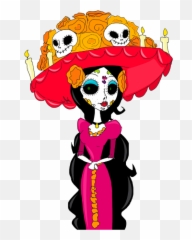 Mexican Catrina Png 3 Image - Mexico Cartoon Day Of The Dead,Catrina Png