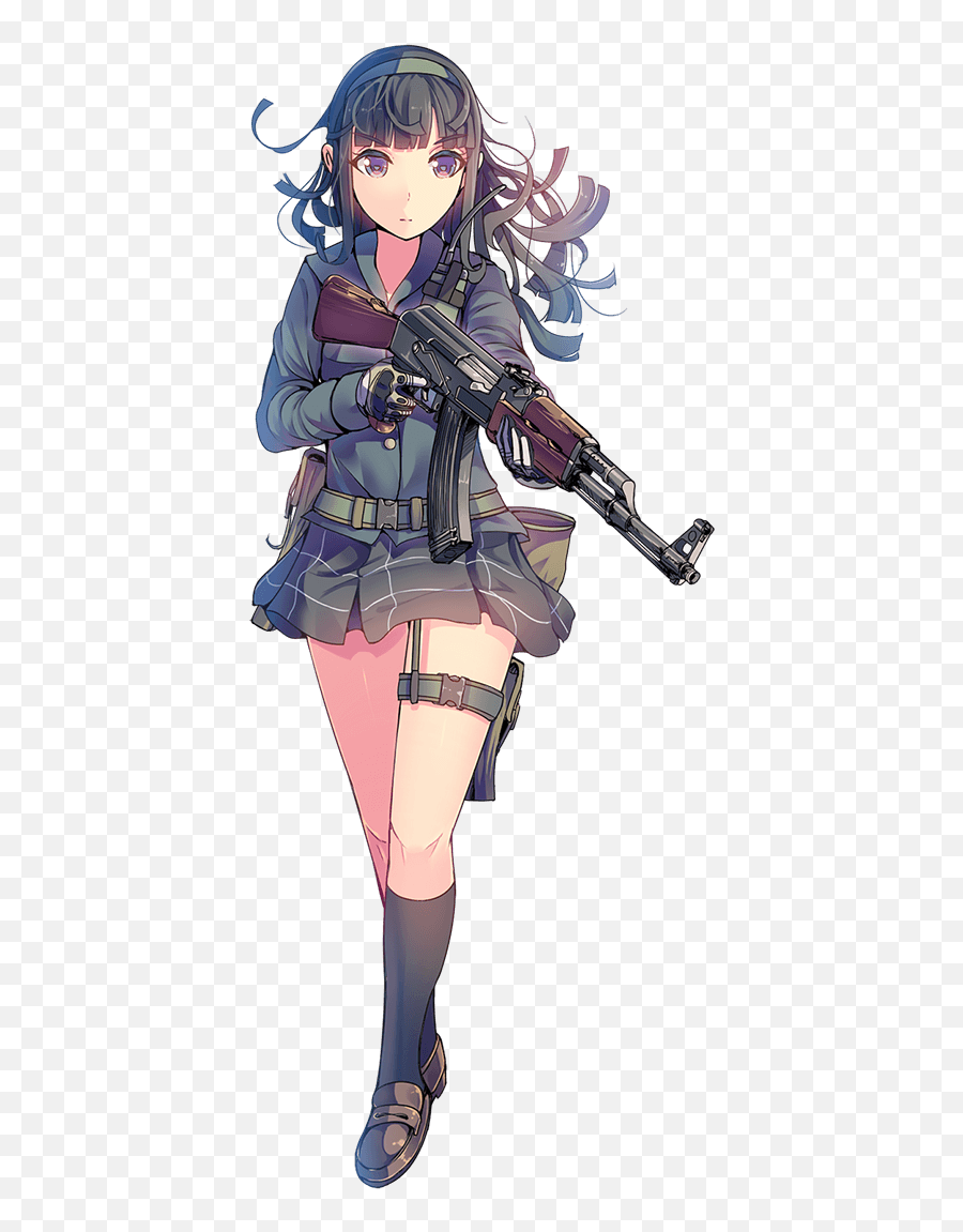 Base - Anime Girl With Ak47 Full Size Png Download Seekpng Anime Girls With Ak47 Png,Ak 47 Png
