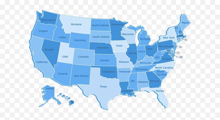 Download Blue Us Map Png Image With - Swing States Map 2020,Us Map Png