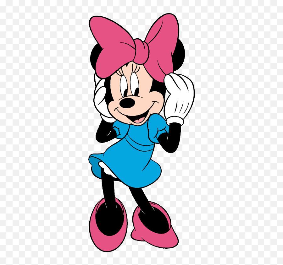 Minnie Adjusting Bow - Blue Minnie Mouse Png,Minnie Bow Png