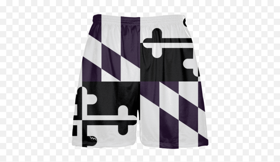 Purple Black Maryland Flag Shorts By Dan Walsh Lacrosse - Maryland Flag Shield Logo Png,Maryland Flag Png
