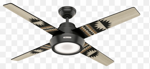 Hunter Spider Rock 54 Indoor Ceiling Fan In Matte Black - Hunter Fan Pendleton Png,Ceiling Fan Png