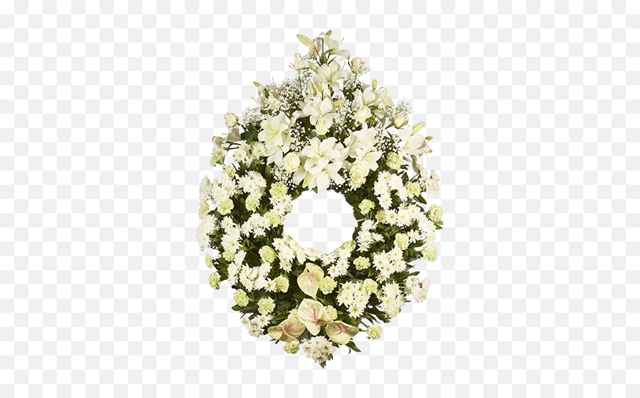 Big White Funeral Wreath - Funeral Flowers White Png,Funeral Png