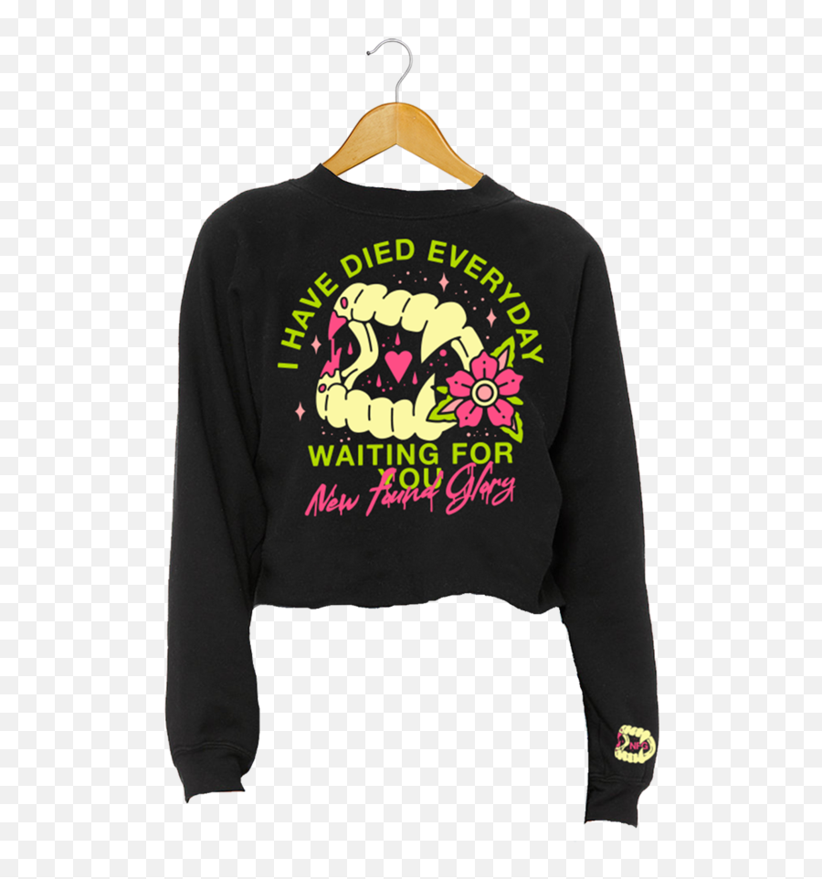 Vampire Fangs Crop Sweatshirt - Puma Png,Vampire Teeth Png