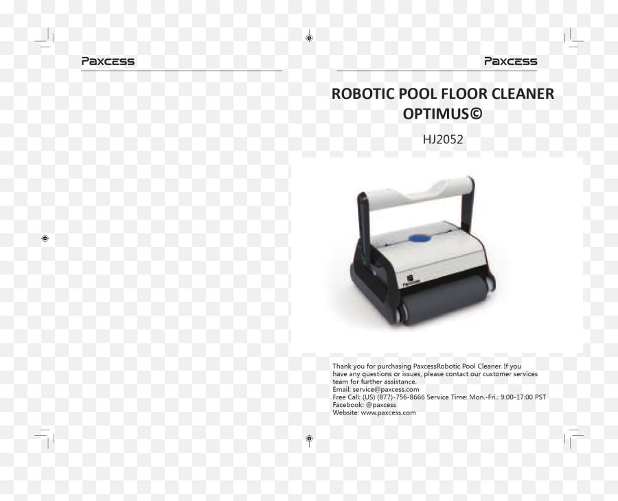 Paxcess Orobotic Pool Floor Cleaner User Manual - Manuals Office Equipment Png,Aquabot Icon Xi