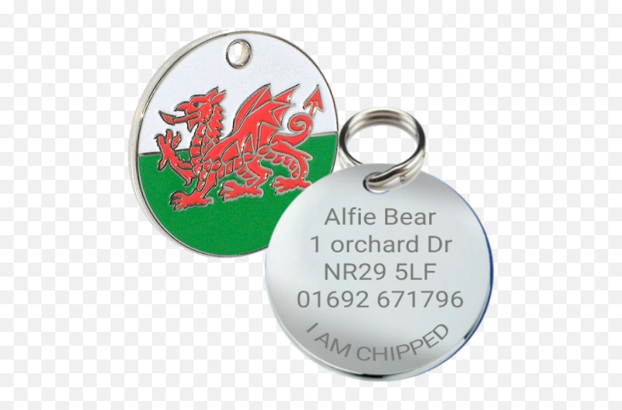 Welsh Flag Pet Id Tag Round - Pet Tag Png,Welsh Flag Icon