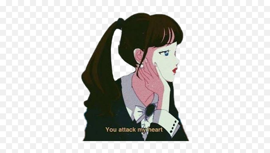 Anime 90sanime Girl Animegirl Sticker By Edits - Anime Tumblr Art Aesthetic Png,Grunge 90s Icon