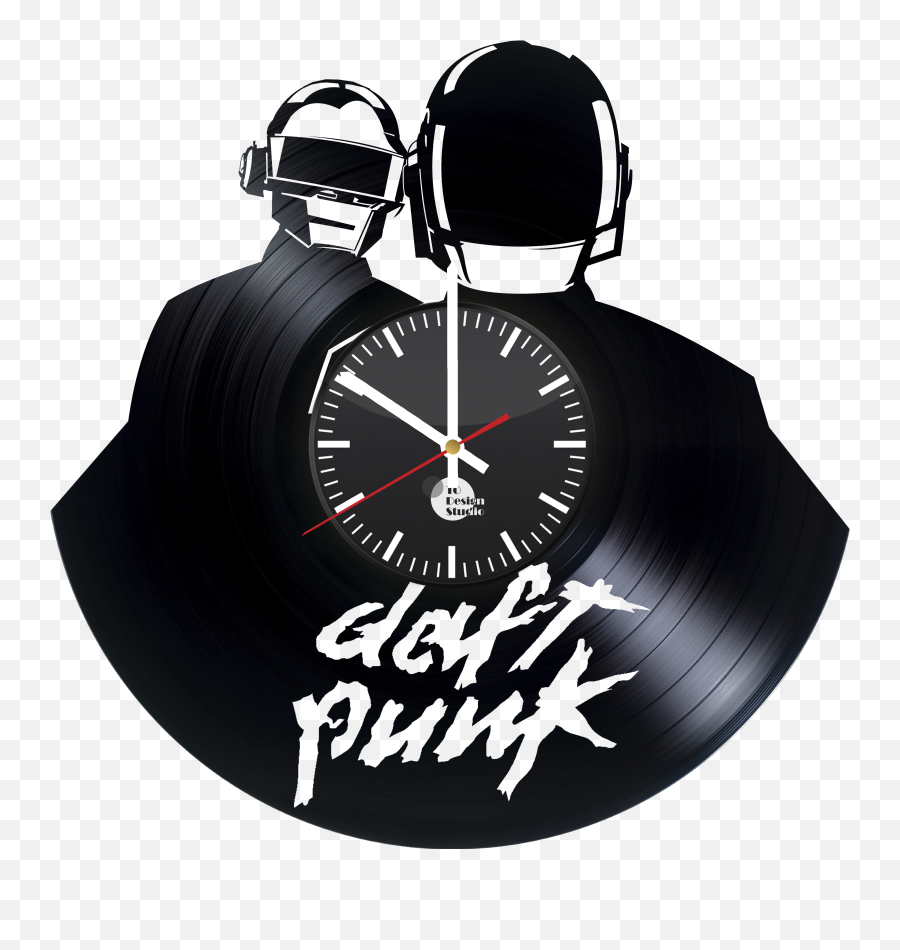 Daft Punk Electronic Music Handmade Vinyl Record Wall Clock - Get Lucky Daft Punk Remix Png,Daft Punk Transparent