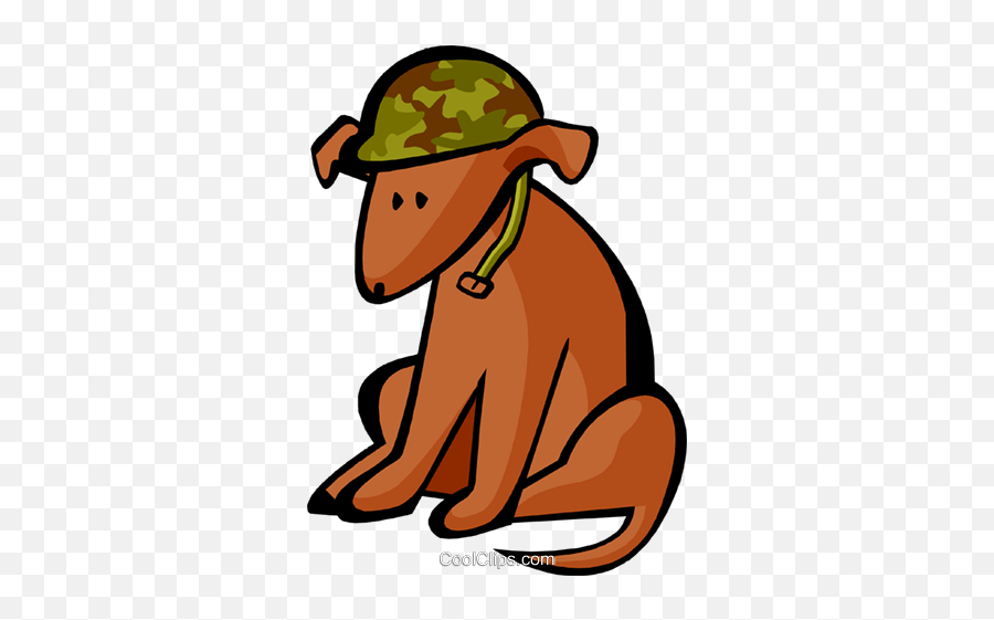 Dog In Army Helmet Royalty Free Vector Clip Art Illustration - Army Dog Clipart Png,Army Helmet Png