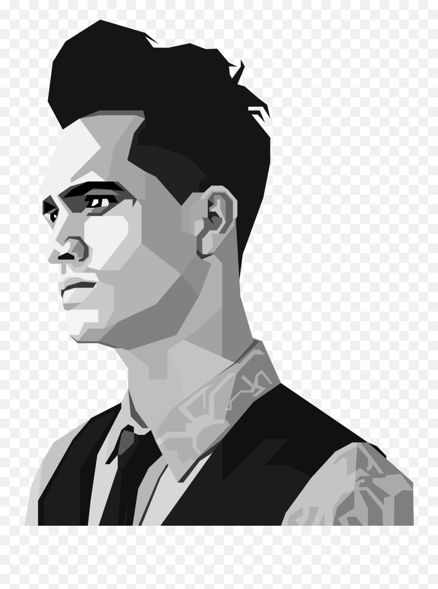 Download Brendon Urie Blackwhite Wpap Png