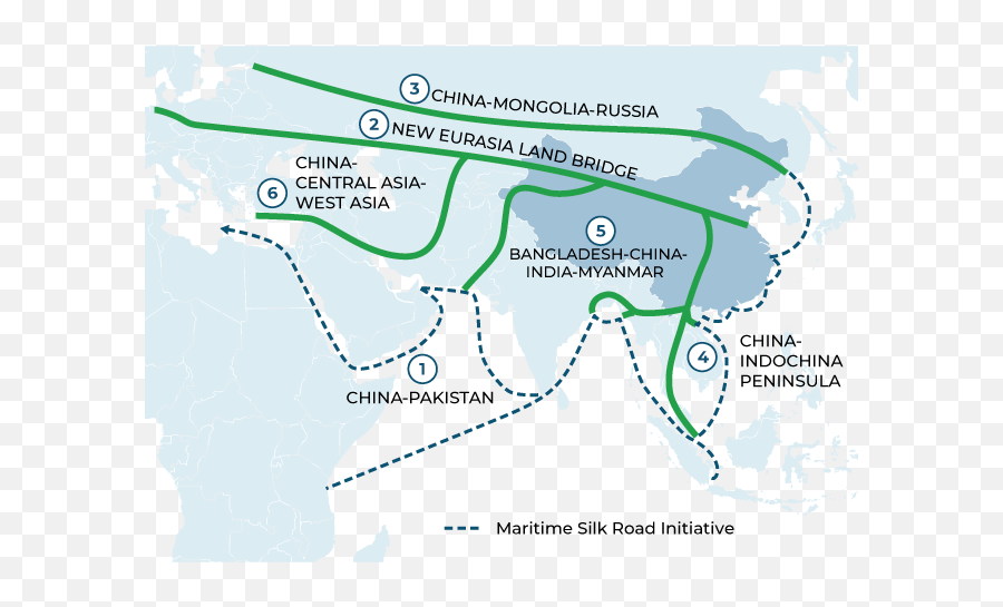 The Belt And Road Is Expanding Trade Partnerships - Belt And Road Initiative Six Economic Corridors Png,Rule Of Thirds Grid Png