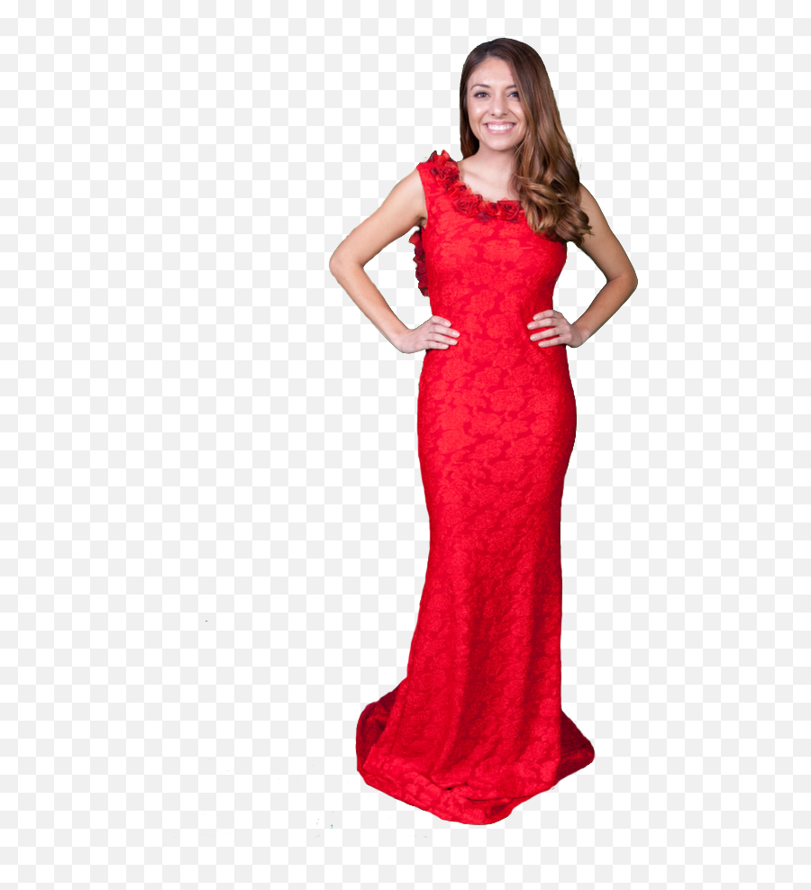 Mermaid Dress With Flower Detail Png Red