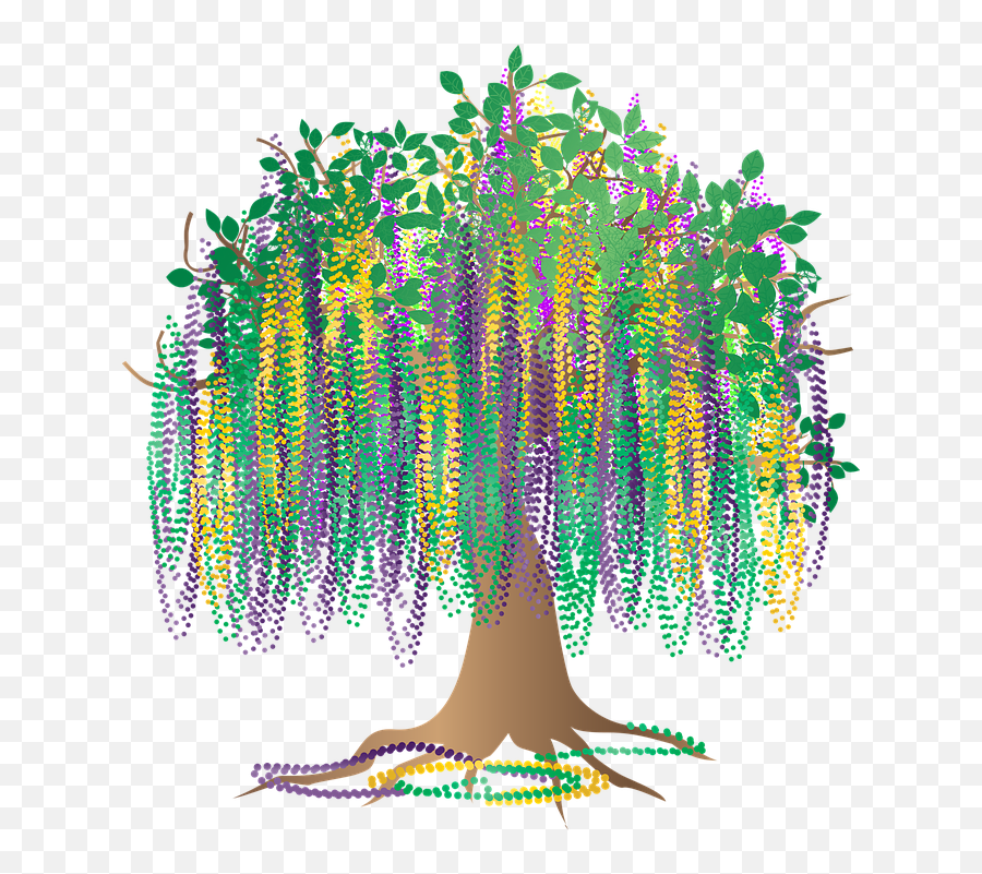 Graphic Bead Tree Bourbon Street - Transparent Mardi Gras Bead Png,Mardi Gras Beads Png