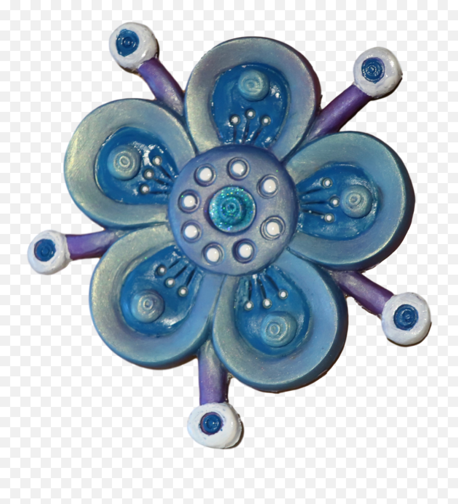Turquoise Blue Funky Flower Fridge Magnet - Motif Png,Blue Flower Transparent Background