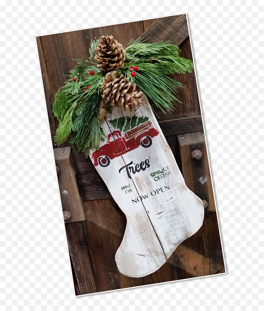 Rustic Wood Stocking Class High - Hand Nursery Christmas Stocking Png,Stocking Png