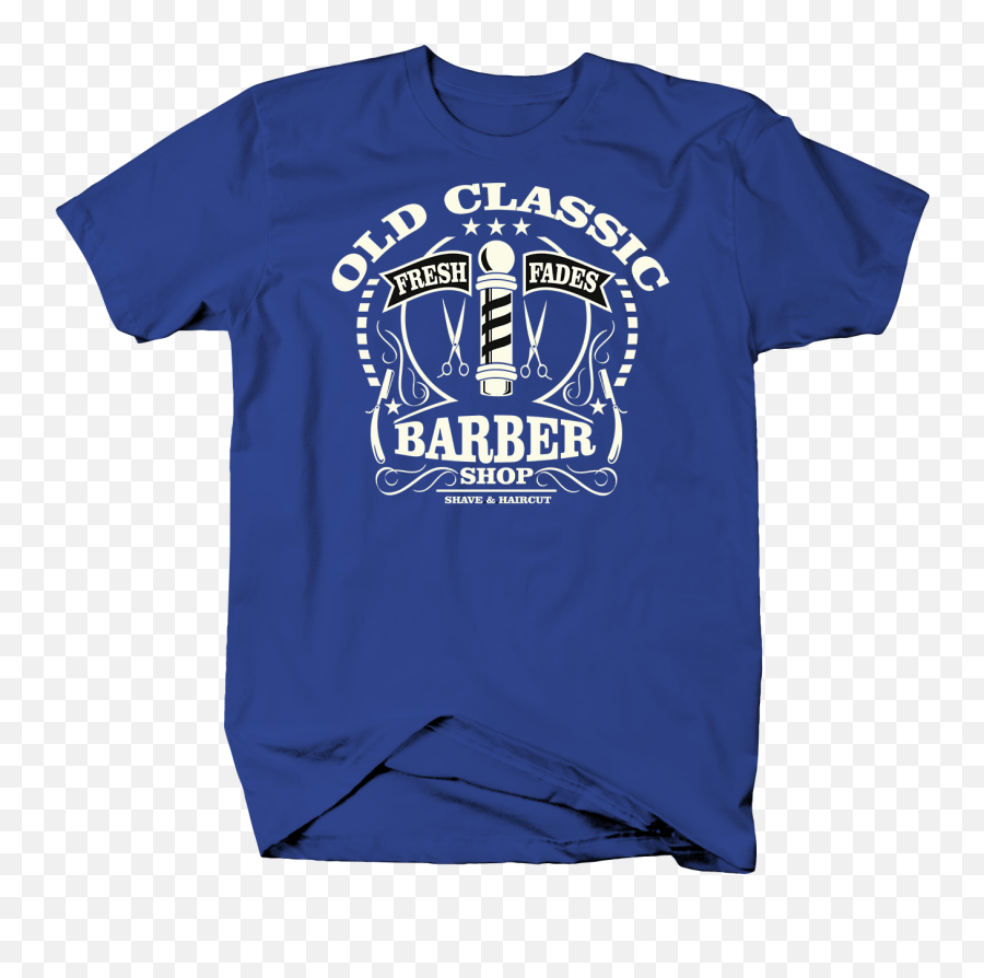 Classic Barber Shop Vintage Sign Tshirt - Dad Shirts Royal Blue Png,Old Ebay Logo