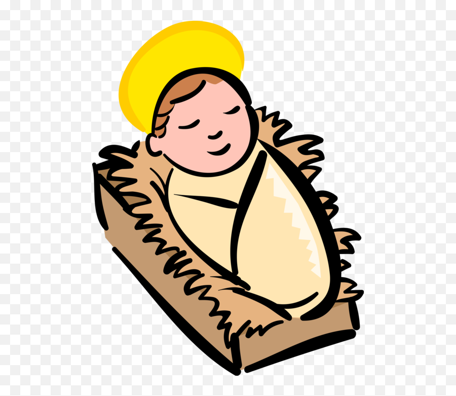 Cartoon Baby Jesus - Jesus In A Manger Clipart Png,Manger Png
