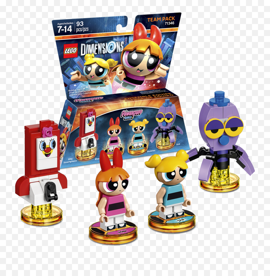 Teen Titans Go The Powerpuff Girls And Beetlejuice Packs - Lego Dimensions Powerpuff Girls Png,Powerpuff Girls Transparent