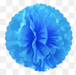 Turquoise Paper Tissue Pom Poms Png