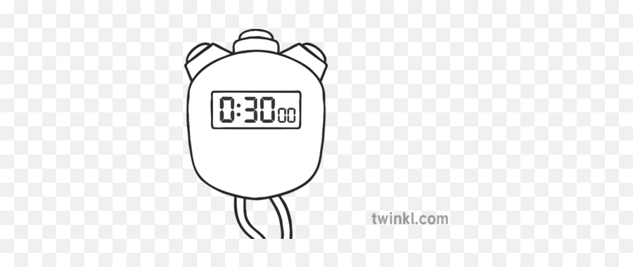 Stop Watch 30 Seconds Black And White Illustration - Twinkl Outline Image Of Gulab Jamun Png,Stop Watch Png