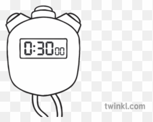 Stop Watch 30 Seconds Black And White Illustration - Twinkl Outline Image Of Gulab Jamun png